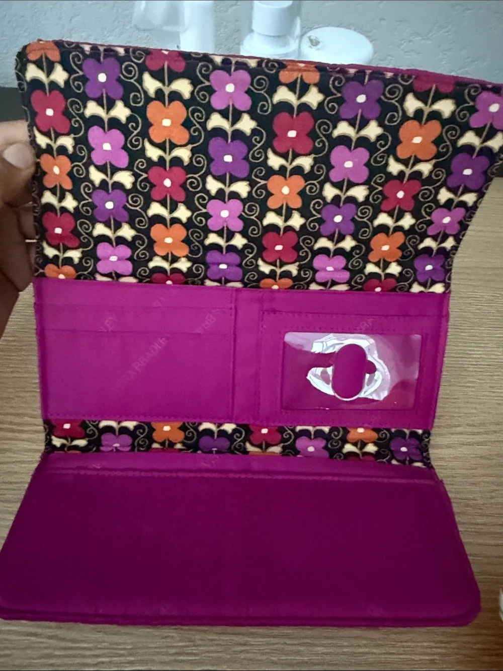 Bundle Vera Bradley Quilted Hot Pink Wallet with Colorful Skincare Trio